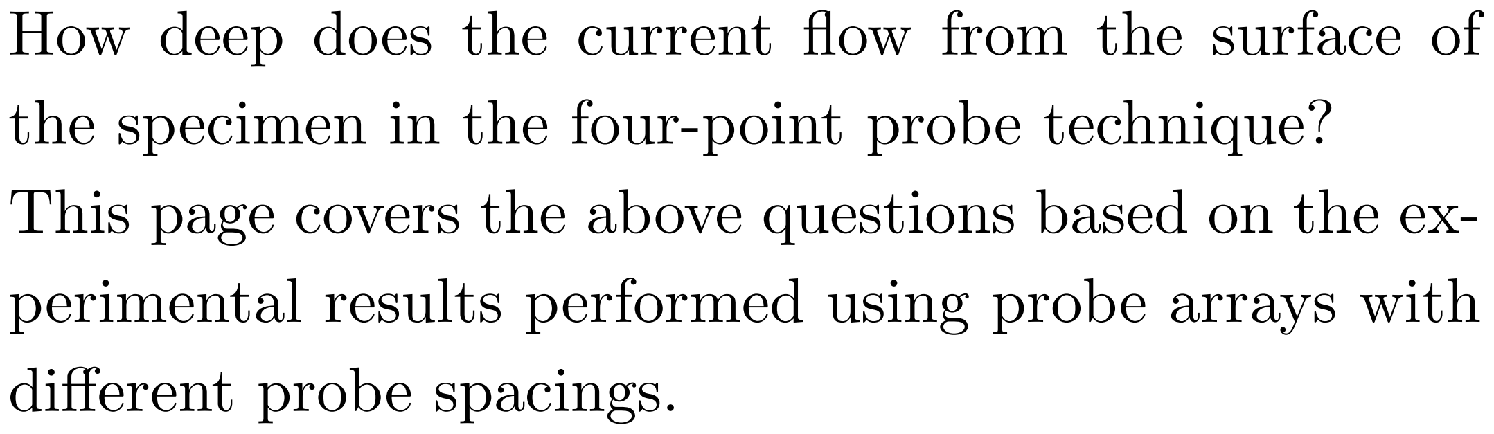 resistance & probe spacing